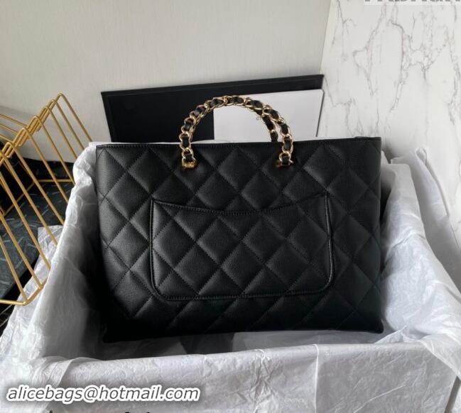 High Quality Chanel GST Grained Calfskin Shopping bag AS4824 Black 2024