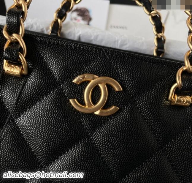 High Quality Chanel GST Grained Calfskin Shopping bag AS4824 Black 2024