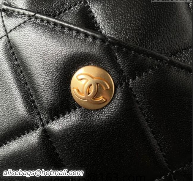 Reasonable Price Chanel Shiny Calfskin Large Bowling Bag with Pockets AS4933 Black 2024