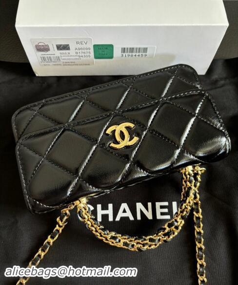 Grade Quality Chanel Lambskin Clutch with Chain and Top Handle A96099 Black 2024