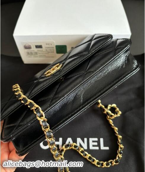 Grade Quality Chanel Lambskin Clutch with Chain and Top Handle A96099 Black 2024