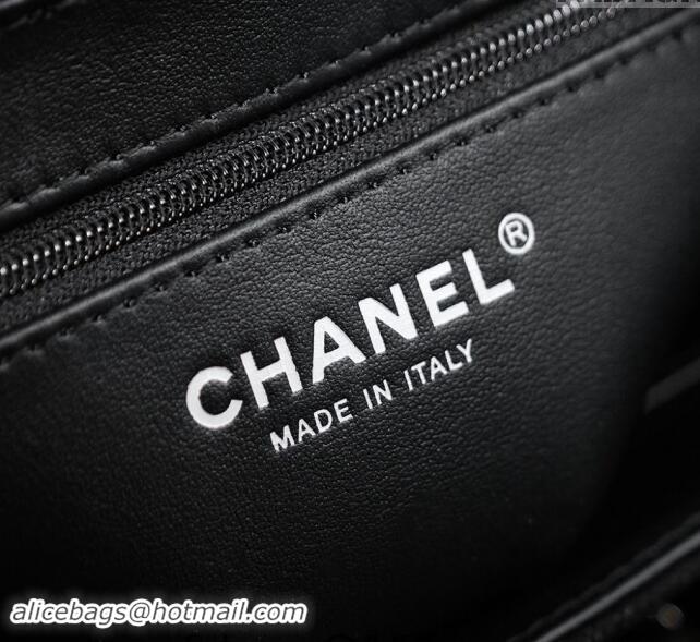 Buy Cheap Chanel Mini Shopping Bag in Printed Denim AS4416 Black/Grey 2024