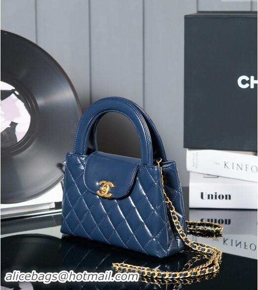 Shop Cheap Chanel Mini Shopping Bag in Shiny Calfskin AS4416 Royal Blue 2024