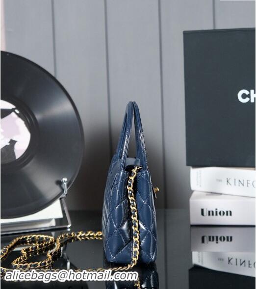 Shop Cheap Chanel Mini Shopping Bag in Shiny Calfskin AS4416 Royal Blue 2024