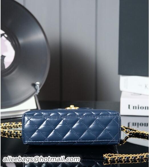 Shop Cheap Chanel Mini Shopping Bag in Shiny Calfskin AS4416 Royal Blue 2024