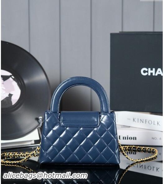 Shop Cheap Chanel Mini Shopping Bag in Shiny Calfskin AS4416 Royal Blue 2024