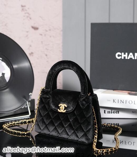 Trendy Design Chanel Mini Shopping Bag in Velvet AS4416 Black 2024