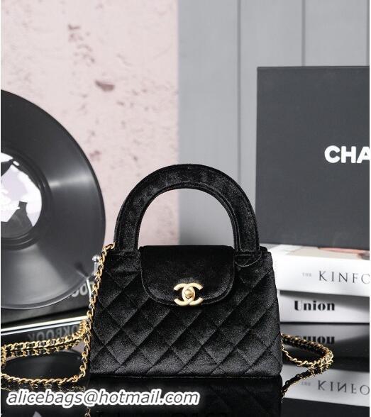 Trendy Design Chanel Mini Shopping Bag in Velvet AS4416 Black 2024