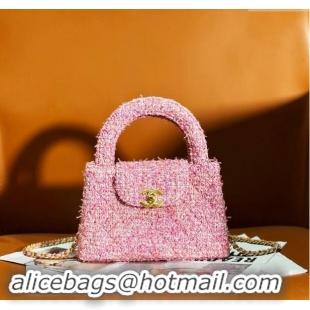 Luxury Discount Chanel Tweed Mini Shopping Bag AS4416 Light Pink 2024