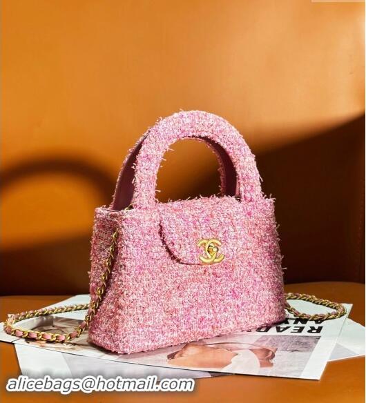 Luxury Discount Chanel Tweed Mini Shopping Bag AS4416 Light Pink 2024