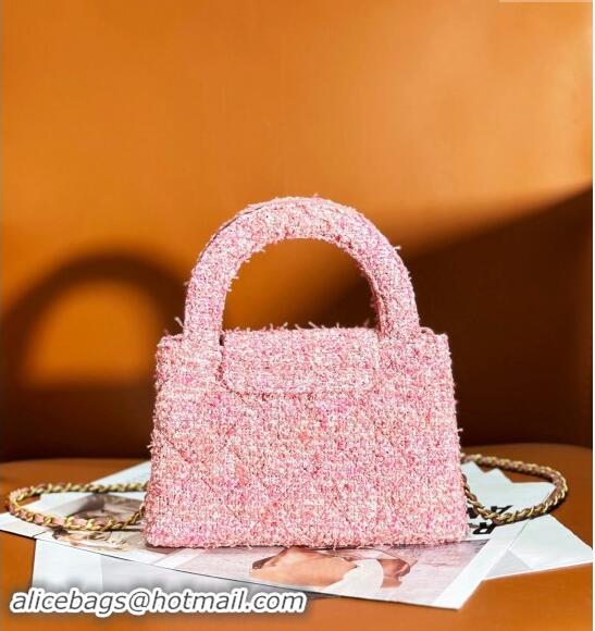 Luxury Discount Chanel Tweed Mini Shopping Bag AS4416 Light Pink 2024