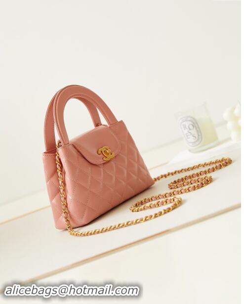 Popular Style Chanel Shiny Calfskin Mini Shopping Bag AS4416 Pink 2024