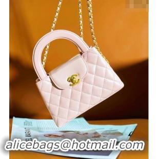 New Release Creation Chanel Shiny Calfskin Mini Shopping Bag AS4416 Pale Pink 2024