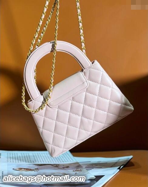 New Release Creation Chanel Shiny Calfskin Mini Shopping Bag AS4416 Pale Pink 2024