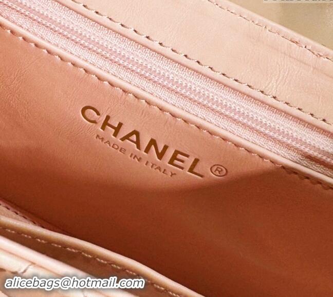 New Release Creation Chanel Shiny Calfskin Mini Shopping Bag AS4416 Pale Pink 2024