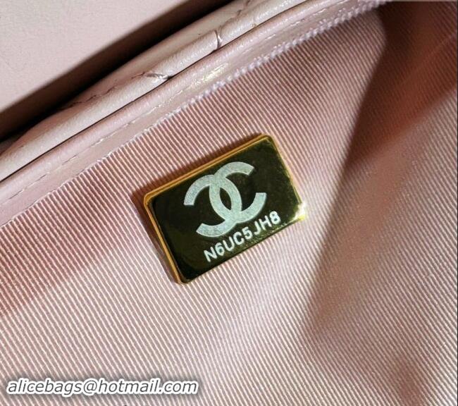 New Release Creation Chanel Shiny Calfskin Mini Shopping Bag AS4416 Pale Pink 2024