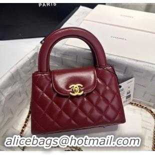 Buy New Cheap Chanel Shiny Calfskin Mini Shopping Bag AS4416 Dak Burgundy 2024