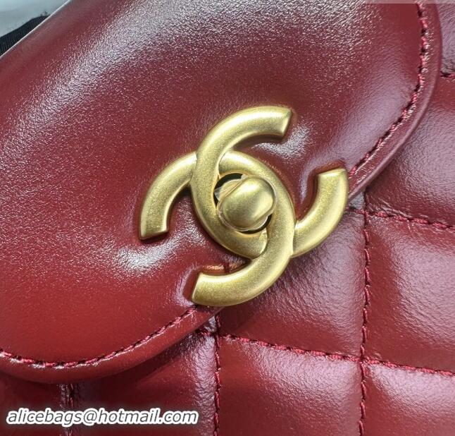 Buy New Cheap Chanel Shiny Calfskin Mini Shopping Bag AS4416 Dak Burgundy 2024