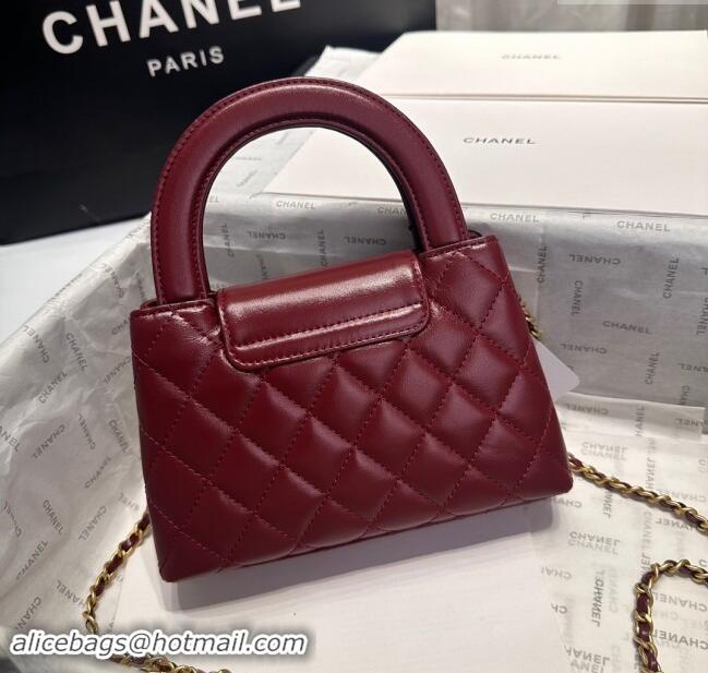 Buy New Cheap Chanel Shiny Calfskin Mini Shopping Bag AS4416 Dak Burgundy 2024