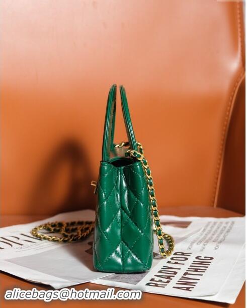 Top Design Chanel Mini Shopping Bag in Shiny Calfskin AS4416 Green 2024