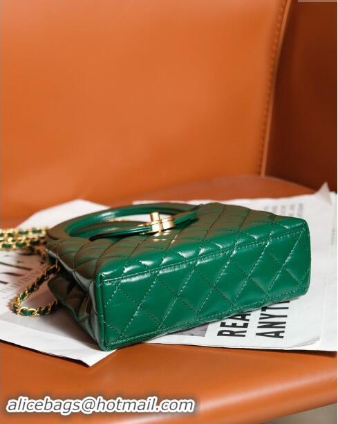 Top Design Chanel Mini Shopping Bag in Shiny Calfskin AS4416 Green 2024