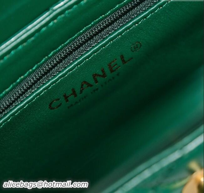 Top Design Chanel Mini Shopping Bag in Shiny Calfskin AS4416 Green 2024