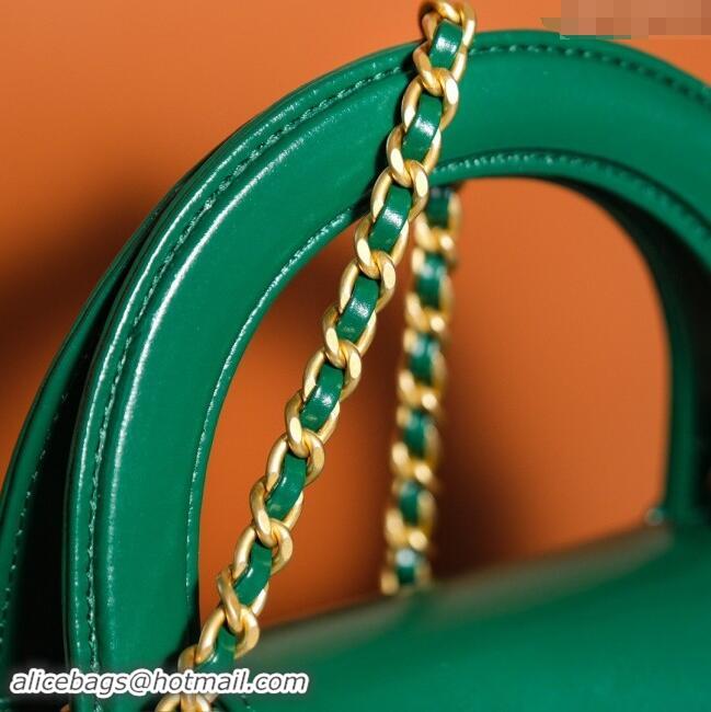 Top Design Chanel Mini Shopping Bag in Shiny Calfskin AS4416 Green 2024