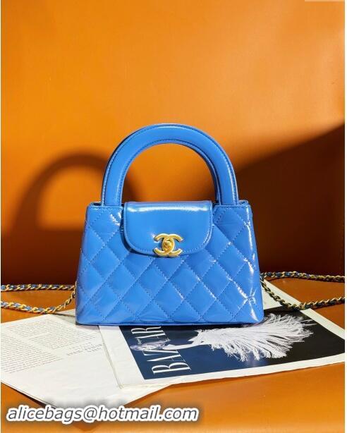 Best Price Chanel Shiny Calfskin Mini Shopping Bag AS4416 Electric Blue 2024