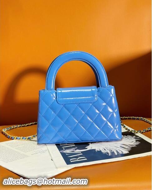 Best Price Chanel Shiny Calfskin Mini Shopping Bag AS4416 Electric Blue 2024