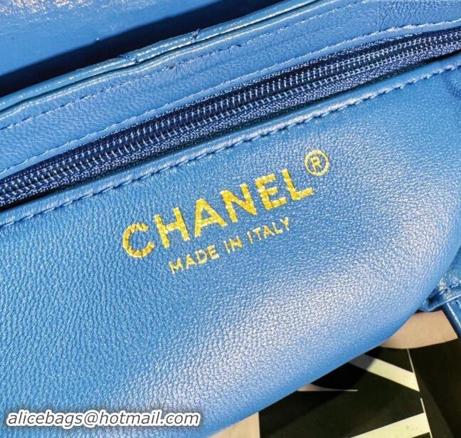 Best Price Chanel Shiny Calfskin Mini Shopping Bag AS4416 Electric Blue 2024