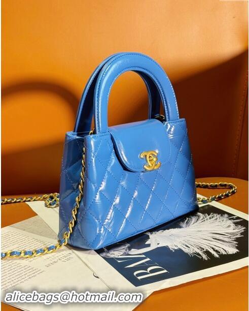 Best Price Chanel Shiny Calfskin Mini Shopping Bag AS4416 Electric Blue 2024