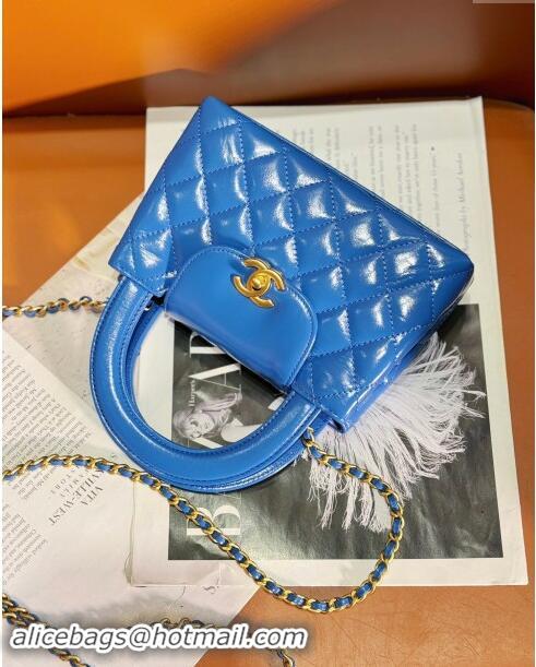 Best Price Chanel Shiny Calfskin Mini Shopping Bag AS4416 Electric Blue 2024