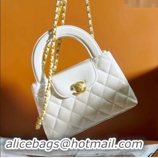 New Stylish Chanel Shiny Calfskin Mini Shopping Bag AS4416 White 2024