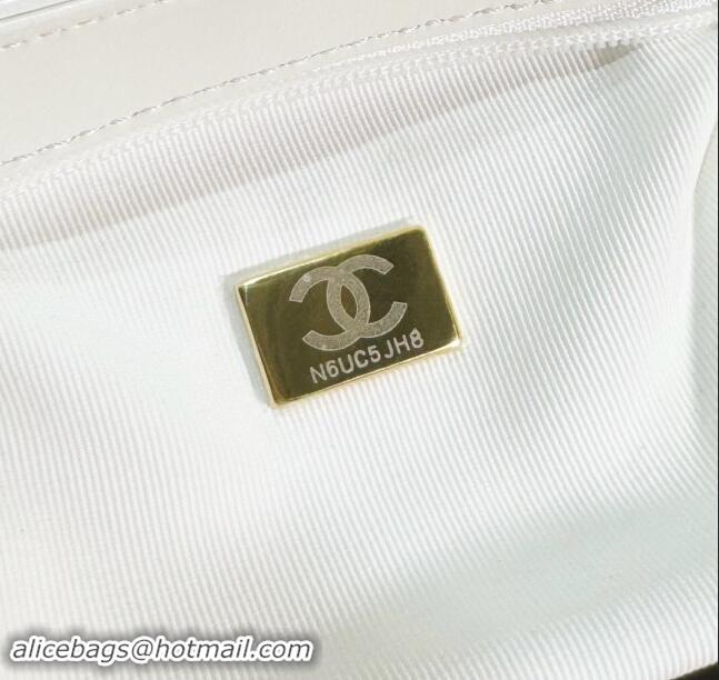 New Stylish Chanel Shiny Calfskin Mini Shopping Bag AS4416 White 2024