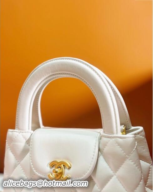 New Stylish Chanel Shiny Calfskin Mini Shopping Bag AS4416 White 2024