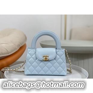 Market Sells Chanel Shiny Calfskin Mini Shopping Bag AS4416 Blue 2024