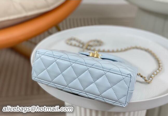 Market Sells Chanel Shiny Calfskin Mini Shopping Bag AS4416 Blue 2024