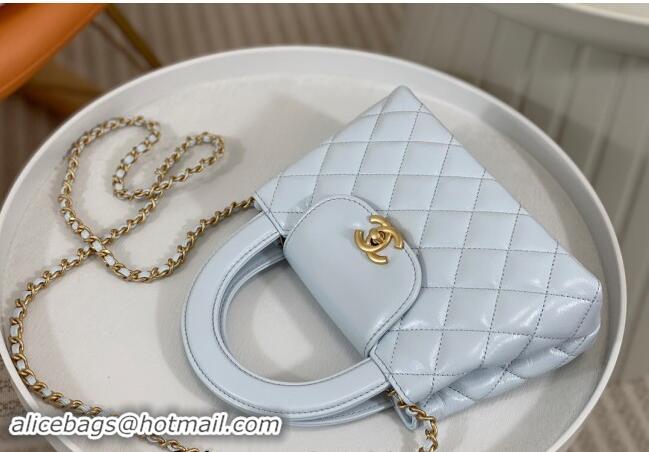 Market Sells Chanel Shiny Calfskin Mini Shopping Bag AS4416 Blue 2024