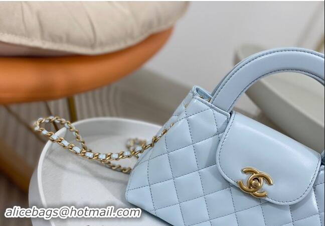 Market Sells Chanel Shiny Calfskin Mini Shopping Bag AS4416 Blue 2024