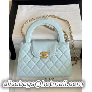 New Product Chanel Shiny Calfskin Mini Shopping Bag AS4416 Cream White 2024