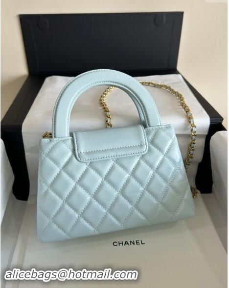 New Product Chanel Shiny Calfskin Mini Shopping Bag AS4416 Cream White 2024