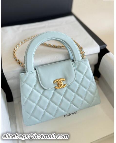 New Product Chanel Shiny Calfskin Mini Shopping Bag AS4416 Cream White 2024