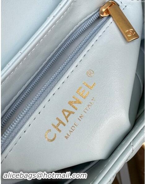 New Product Chanel Shiny Calfskin Mini Shopping Bag AS4416 Cream White 2024