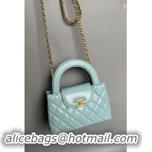 Spot Bulk Chanel Shiny Calfskin Mini Shopping Bag AS4416 Pale Green 2024