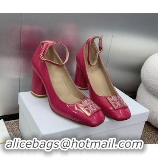 Grade Quality Dior Miss Dior Pump 8.5cm Heel in Rosy Patent Calfskin 092901