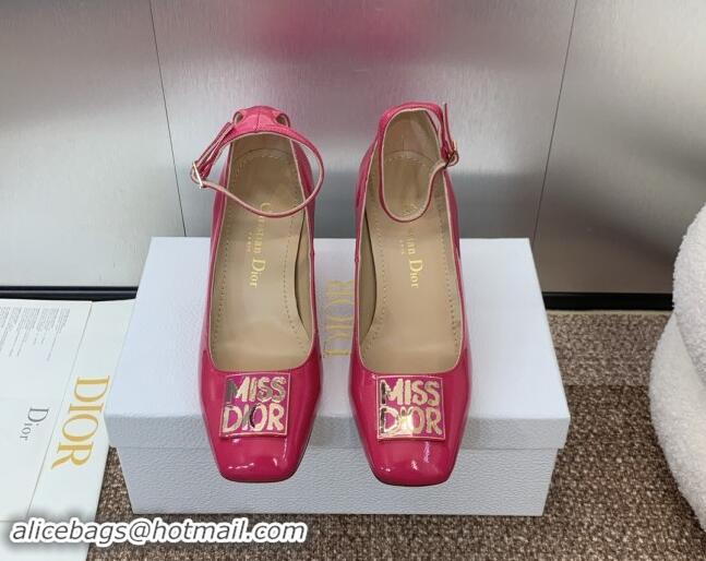 Grade Quality Dior Miss Dior Pump 8.5cm Heel in Rosy Patent Calfskin 092901