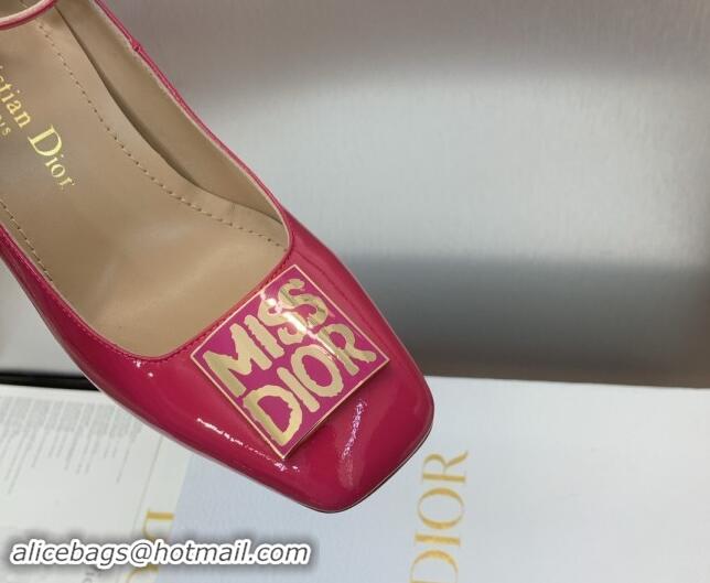 Grade Quality Dior Miss Dior Pump 8.5cm Heel in Rosy Patent Calfskin 092901