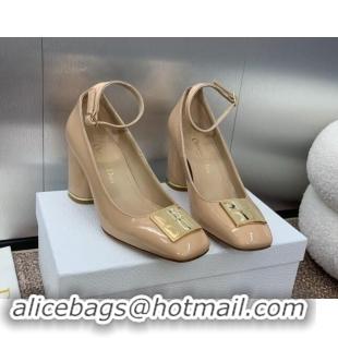 Best Grade Dior Miss Dior Pump 8.5cm Heel in Nude Patent Calfskin 092902