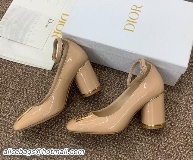 Best Grade Dior Miss Dior Pump 8.5cm Heel in Nude Patent Calfskin 092902