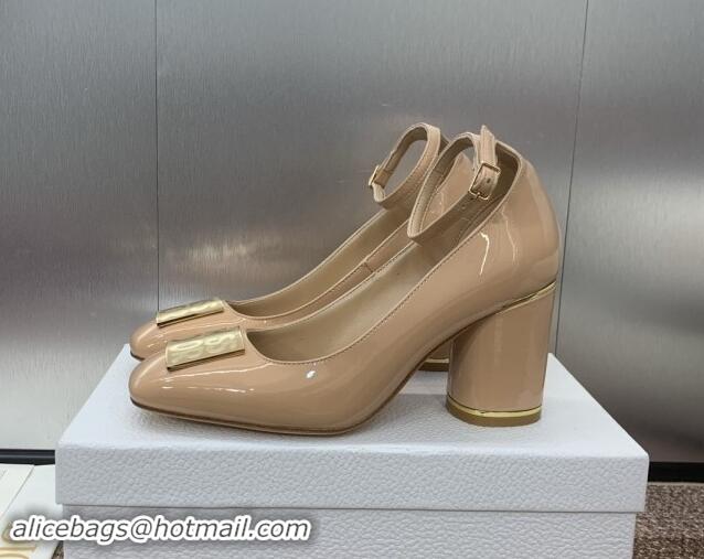 Best Grade Dior Miss Dior Pump 8.5cm Heel in Nude Patent Calfskin 092902